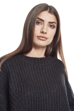 Urban Classics Ladies Wide Oversize - neule, Musta