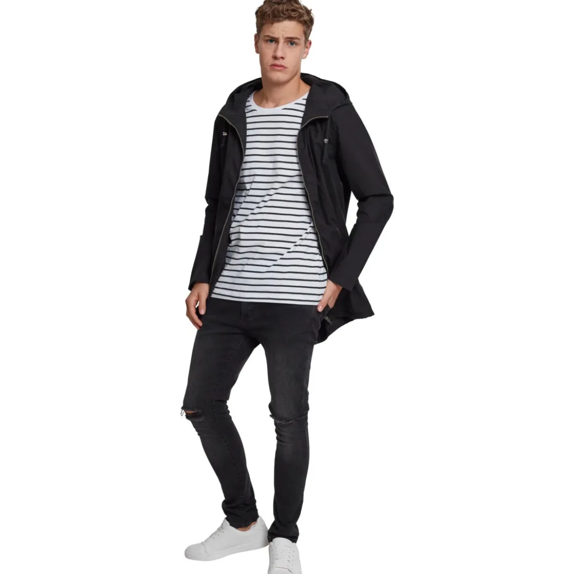 Urban Classics Light Cotton Parka - Välikausitakki, musta