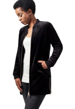 Urban Classics Long Velvet- Naisten välikausitakki
