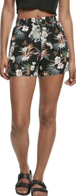 Urban Classics -Naisten shortsit, black tropical