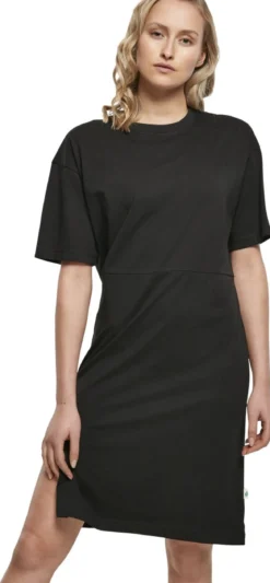 Urban Classics Organic Oversized Slit - Naisten T-paitamekko, musta