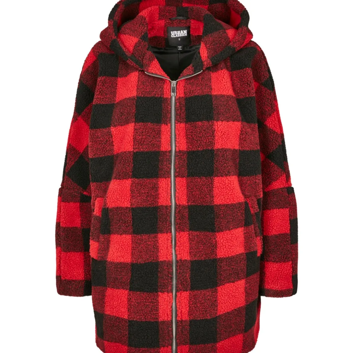 Urban Classics Oversize Check Sherpa - Välikausitakki
