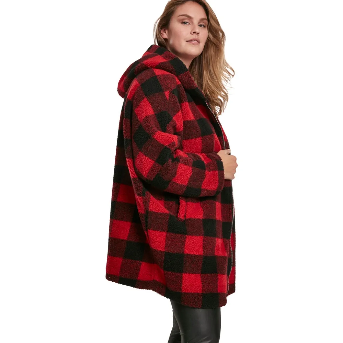 Urban Classics Oversize Check Sherpa - Välikausitakki