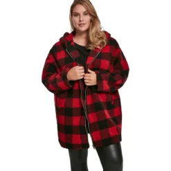Urban Classics Oversize Check Sherpa - Välikausitakki