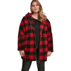 Urban Classics Oversize Check Sherpa - Välikausitakki