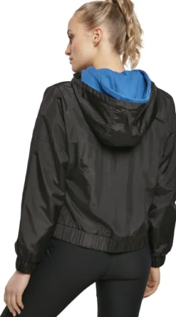 Urban Classics Oversized Shiny Crincle Nylon - Naisten takki, musta