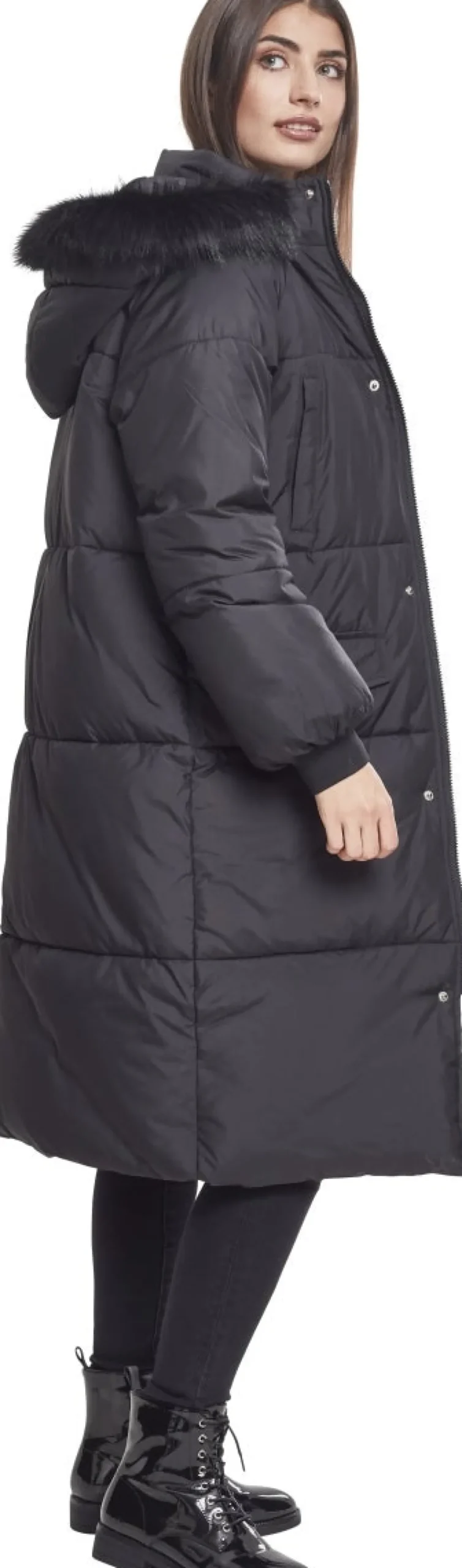 Urban Classics Oversize Faux Fur Puffer - Naisten talvitakki