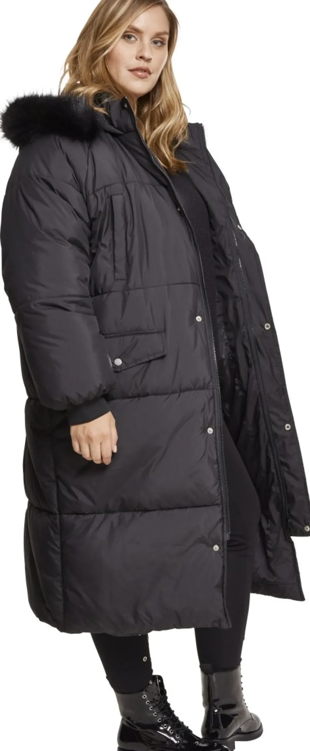 Urban Classics Oversize Faux Fur Puffer - Naisten talvitakki