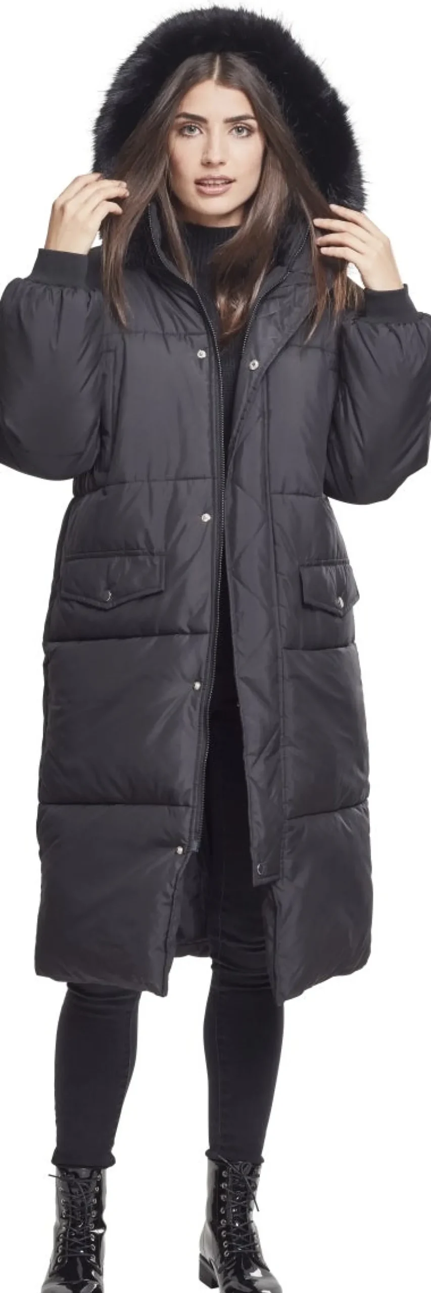 Urban Classics Oversize Faux Fur Puffer - Naisten talvitakki