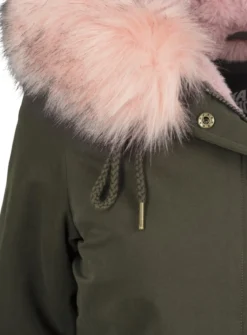 Urban Classics Peached Teddy Lined Parka - Naisten talvitakki, olive