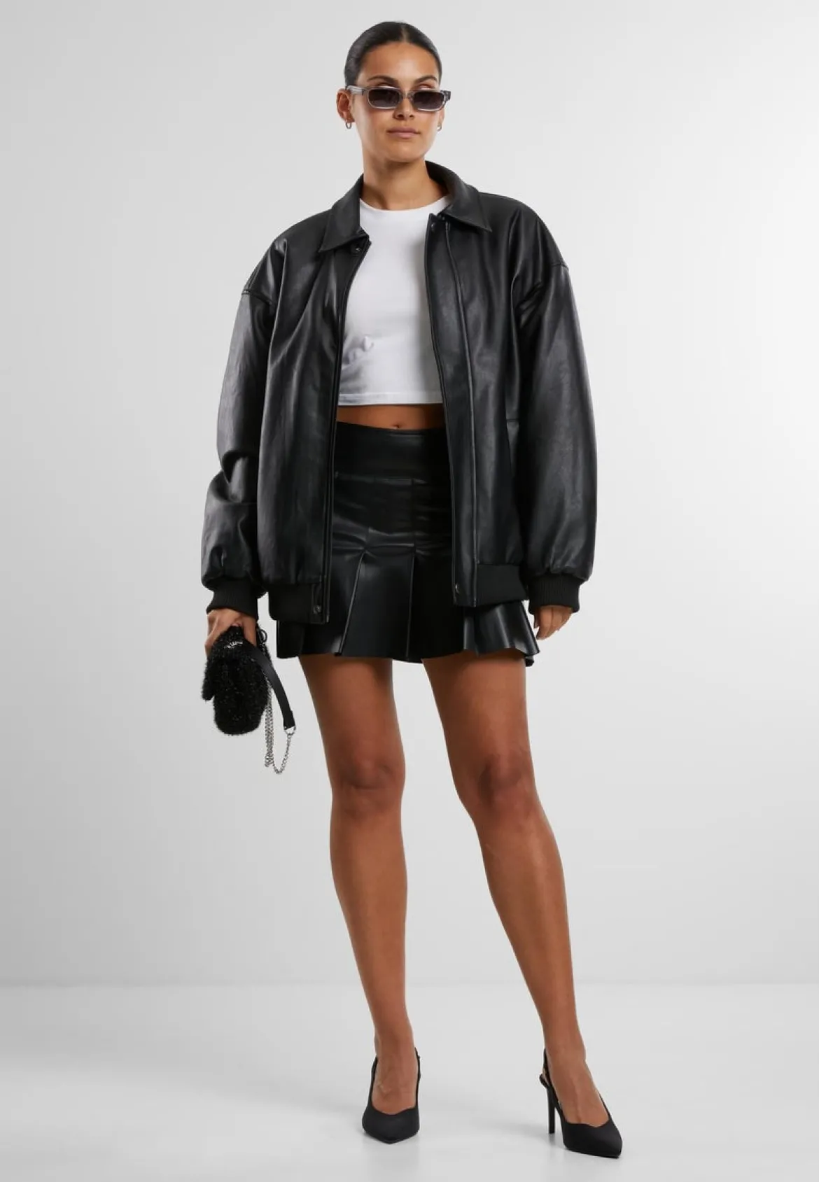 Urban Classics Synthetic Leather Pleated - Minihame
