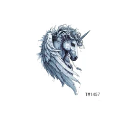 White unicorn - pieni siirtotatuointi